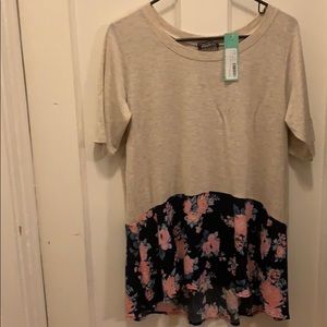 Hannah Woven Hem Detail Knit Top